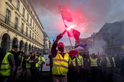 Protestas de los chalecos amarillos en París el pasado 5 de febrero. 