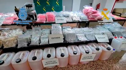 Drogas sintéticas intervenidas por Policía y Guardia Civil, en la mayor incautación en España.