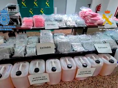 Drogas sintéticas intervenidas por Policía y Guardia Civil, en la mayor incautación en España.