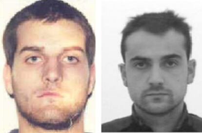 Los dos miembros de la banda terrorista ETA, Andoni Zengotitabengoa (derecha) y Oier Gómez Moreno (izquierda) buscados por la Policía portuguesa.