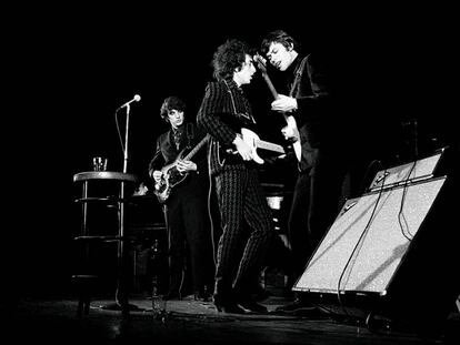 Bob Dylan em um show de 1966.