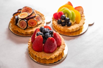 Tartas de frutas de la Pastelería Suiza, en Ciudad de México.