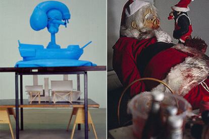 A la izquierda, &#39;Capt Dick Hat & Underworld Maquette&#39; (2004) y &#39;Tokyo Santa&#39;, &#39;performance&#39; (1996).