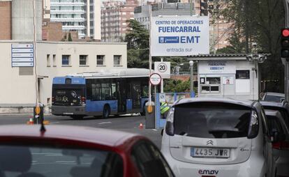 La cocheras de la EMT en el distrito de Fuencarral.