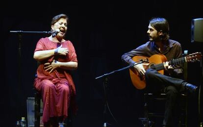 Carmen Linares, en el Festival del Cante de las Minas.