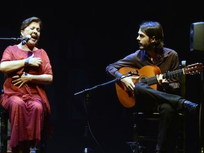 Carmen Linares, en el Festival del Cante de las Minas.