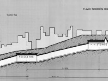 A diagram shows the changes in ground level between Atocha and Chamartín stations.