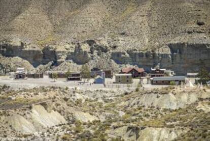 Set de rodaje en el desierto de Tabernas, en Almería.