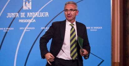 Miguel Ángel Vázquez, tras el Consejo de Gobierno de esta mañana.