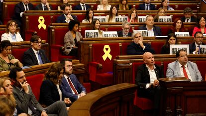 Imagen del pleno del Parlament para comunicar la imposibilidad de proponer un candidato a la Presidencia de la Generalitat.