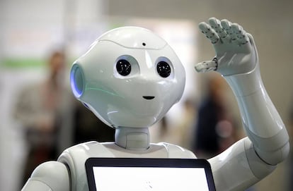 Uno de los robots expuestos en la feria Global Robot Expo 2016.