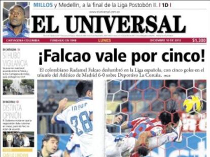 'El Universal' dedica su portada a Falcao.