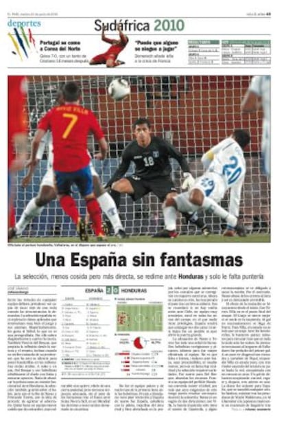 ESPAÑA, 2; HONDURAS, 0