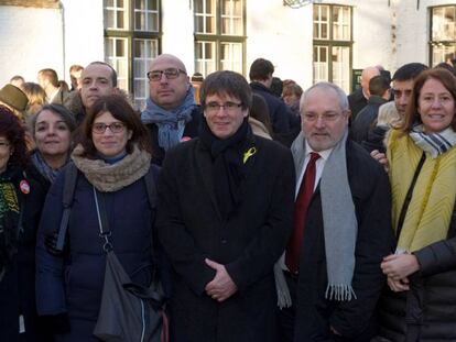 Carles Puigdemont, dissabte, després de presentar la seva candidatura.