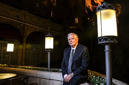 Josep Borrell, en un hotel de Jerusalén tras la entrevista, este jueves.