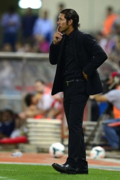Simeone, durante el partido ante Osasuna