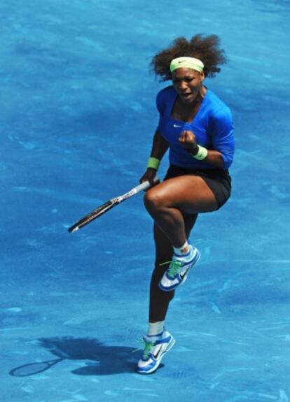 Serena Williams celebra su victoria.