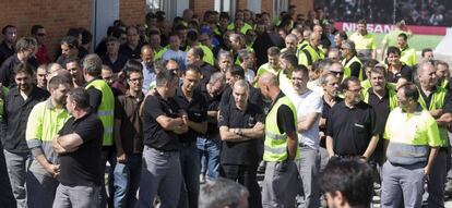 Asamblea de los trabajadores de Nissan Ávila celebrada el junio de 2017 en la planta abulense.