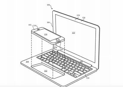 Prototipo de h&iacute;brido entre port&aacute;til y m&oacute;vil de Apple. 