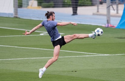 Gareth Bale durante el entrenamiento de este martes. 
