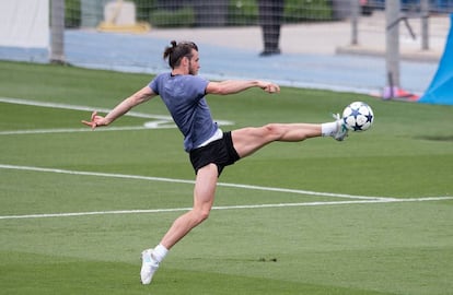 Gareth Bale durante el entrenamiento de este martes.