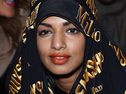M.I.A. en un desfile de Moschino en Milán en 2016.