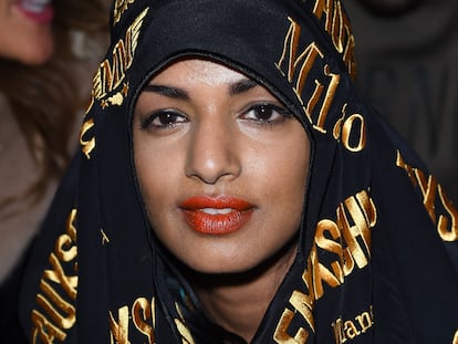 M.I.A. en un desfile de Moschino en Milán  en 2016.