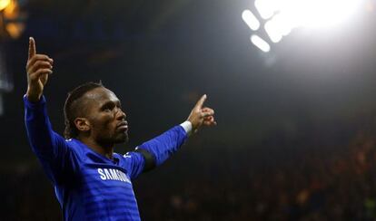 Drogba celebra su gol. 