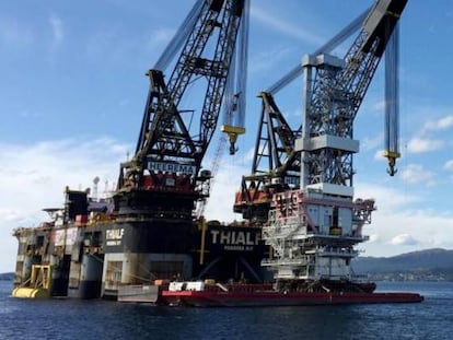 Una plataforma petrol&iacute;fera en el oeste de Noruega. 