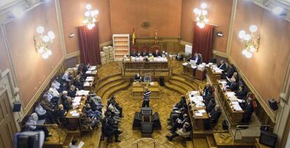 Primera sesión del juicio que se sigue en la Audiencia de Barcelona contra la banda del puerto.