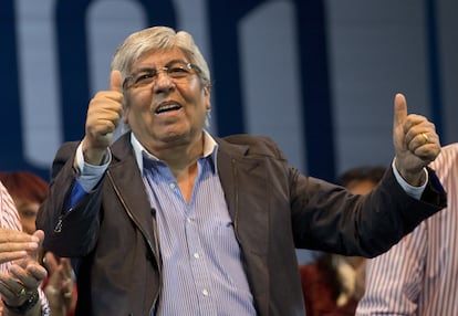 El líder sindical Hugo Moyano durante un evento de lanzamiento de su nuevo partido político en Buenos Aires (Argentina), en mayo de 2013.