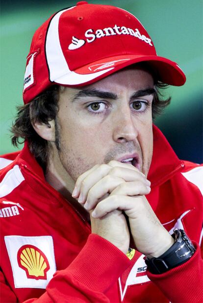 Fernando Alonso, durante la rueda de prensa en Albert Park.