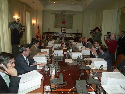 Reunión plenaria del Consejo General del Poder Judicial presidida por Francisco José Hernando.