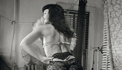 La &#039;pin-up&#039; Bettie Page, famosa en la d&eacute;cada de los 50.