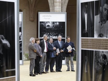 Responsables de la exposici&oacute;n y el concierto sobre Ata&uacute;lfo Argenta en el Centre del Carme.. 