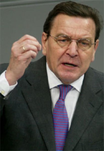 Schröder, hoy en su discurso en el Bundestag.