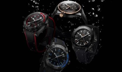 Cuatro modelos de la colección Planet Ocean, de Omega.