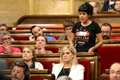 La portaveu de la CUP, Anna Gabriel, en una sessió al Parlament.