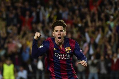 Messi celebra un gol del partit contra el Bayern.