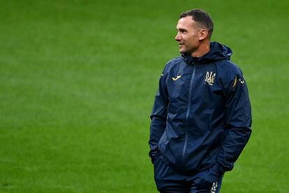 El seleccionador ucranio Andriy Shevchenko durante un entrenamiento del equipo esta semana.