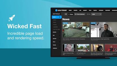 Interfaz de Puffin TV - Fast Web Browser