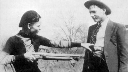 Bonnie y Clyde en Texas el 6 de enero de 1933. 