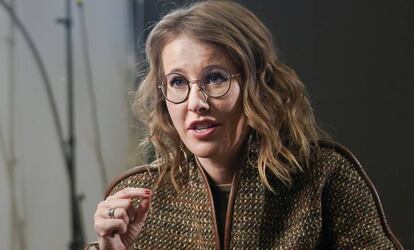 La candidata a la elecciones rusas, Ksenia Sobchak, en una entrevista este mes de febrero en Moscú.