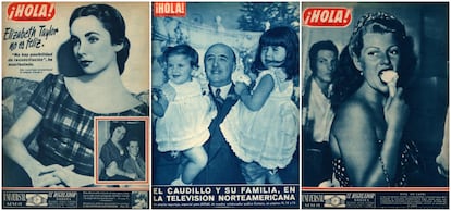 En los años cincuenta, '¡Hola!' combinaba en sus páginas historias sobre las actrices del Hollywood dorado con estrellas nacionales como Lola Flores, Dominguín y Lucía Bosé, y la aparente cara amable de los Franco.