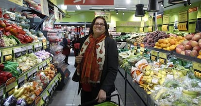 La presidenta de Dia, Ana Mar&iacute;a Llopis, en una tienda de la cadena