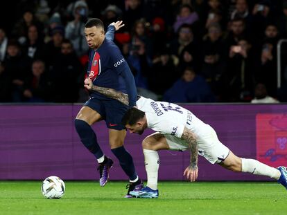 Mbappe, durante la Supercopa francesa ante el Toulouse.