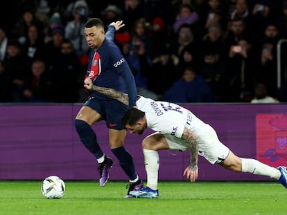 Mbappe, durante la Supercopa francesa ante el Toulouse.