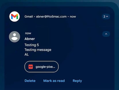 Nueva función de Gmail previsualizada en un Samsung Galaxy