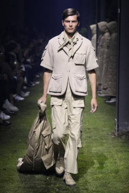 La propuesta de Moncler fue un guiño a la estética de explorador.