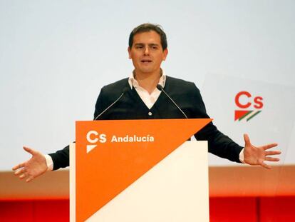 Albert Rivera, líder de Ciudadanos, en un acto el pasado domingo.